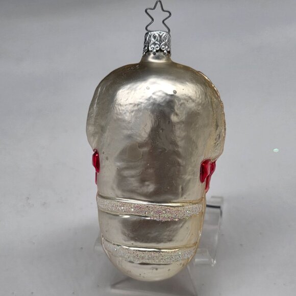 Inge Glas Teddy Bear in Crib German Glass Christmas Ornament 3.5" - Picture 4 of 6